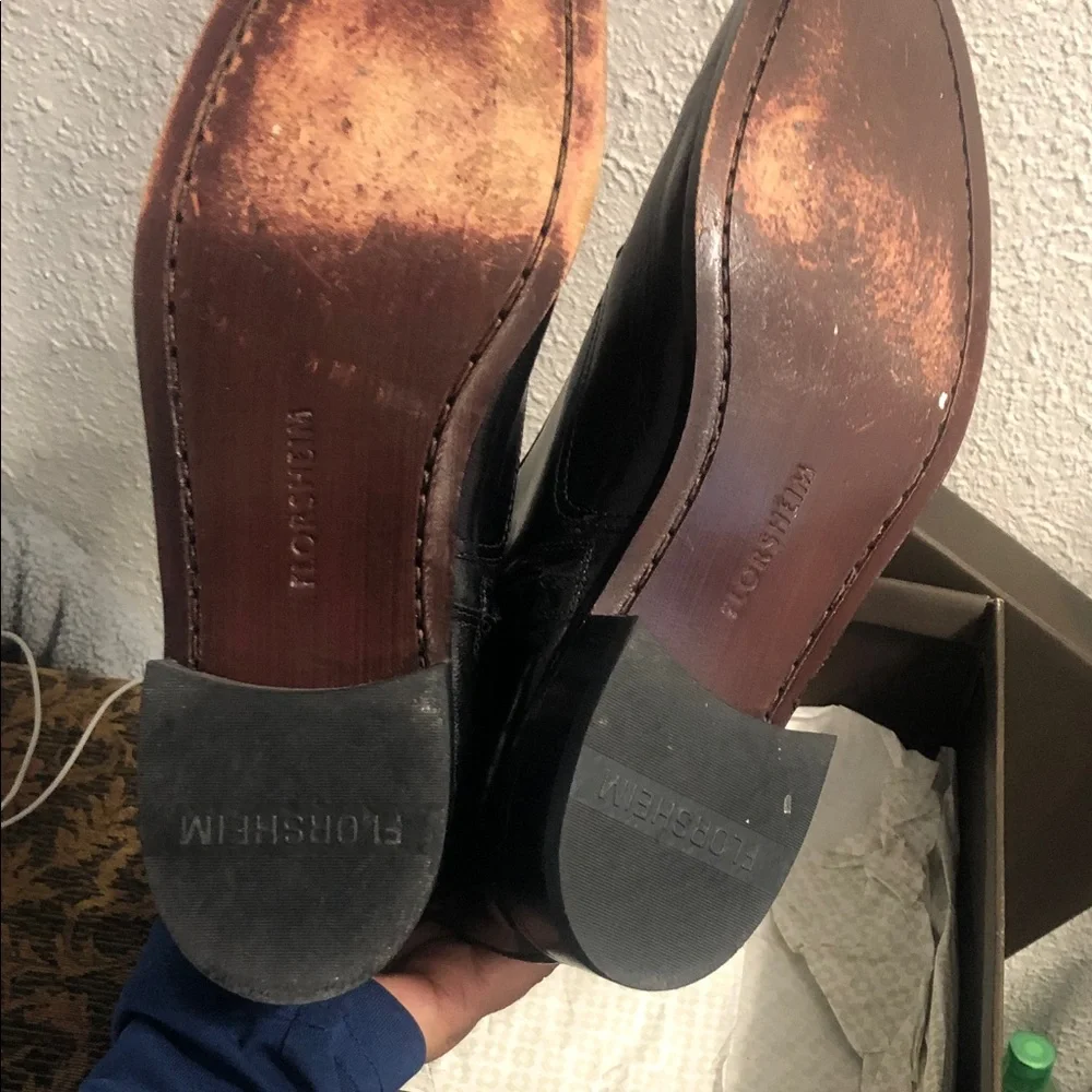 Florsheim Black Leather Zip Dress Boots - Picture 7 of 16